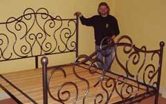 Ornate wrought iron bed